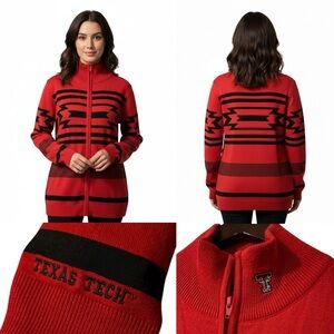 Texas Tech Emerson Street Peruvian Full Zip Sweater Southwest Aztec Raider EUC L